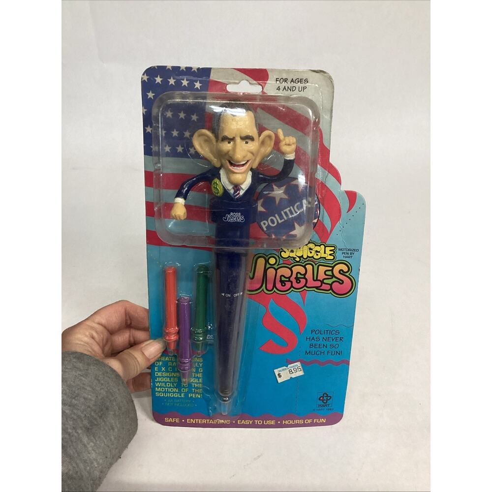 VINTAGE POLITICAL SQUIGGLE JIGGLES Motorized Pen ROSS PEROT PEN SET 1993 NIP